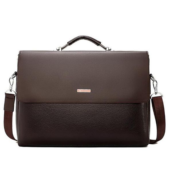 

brand men bags business briefcase messenger handbags male lapbag office black brown leather handbags men briefcase