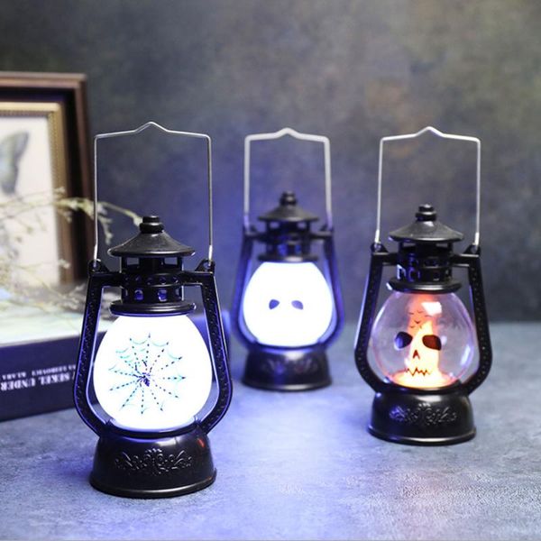 

skull spider led witch light retro style castle hanging portable lantern retro halloween decoration haunted bar props supplie