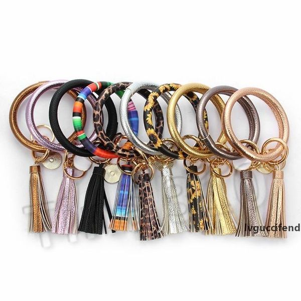 

sunflower round bracelet leather tassel bracelet key chain lanyard bangle key holder tassel keychain bracelet t2c5114
