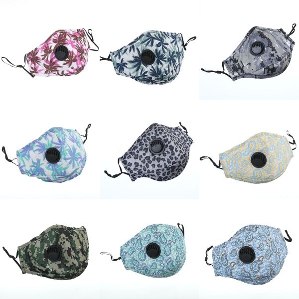 

washable face mask elastic mascherine mouth masks camo print designer printed 2 layer earloop dust filtrition face mask for man #257#112, Black