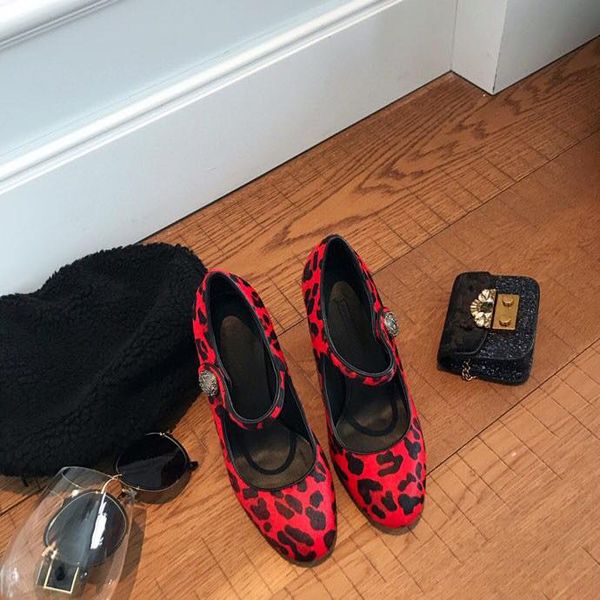

new round head high heels, chunky horse hair shoes, women's party shoes, size 35-40, box and dust bag, Black