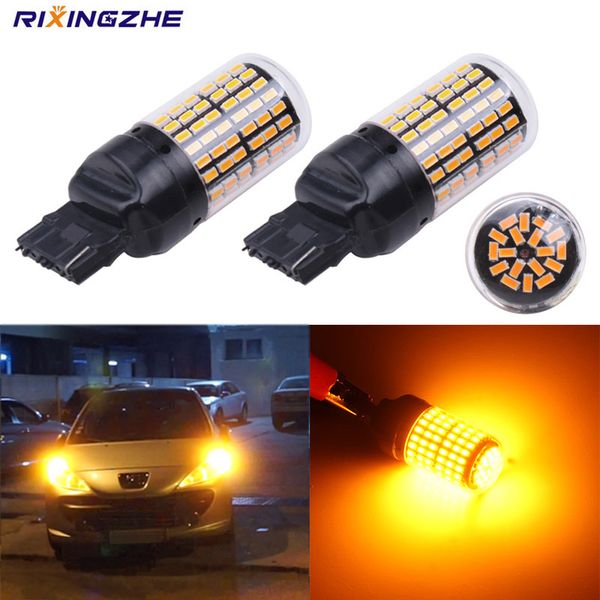 

rxz 2pcs amber bau15s py21w ba15s t20 7440 1156 s25 led 3014 144 smd лампы для автомобиля сигнал поворота фары тормозной фонарь canbus белый