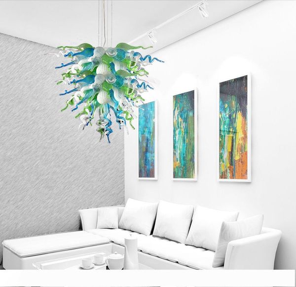 

lr1062-antique murano lamp green blown glass european crystal chandelier for livingroom decor