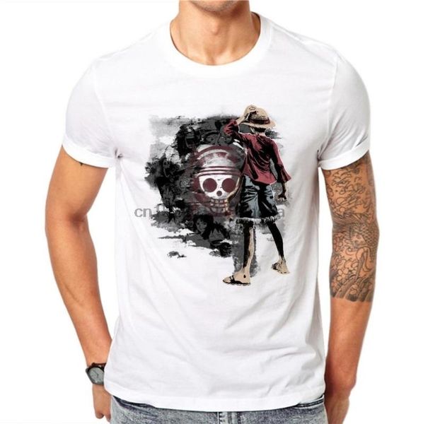 

100% cotton anime men t-shirt funny luffy t shirts clothing one piece tee shirt white o-neck printed tshirt plus size 4xl vb06, White;black