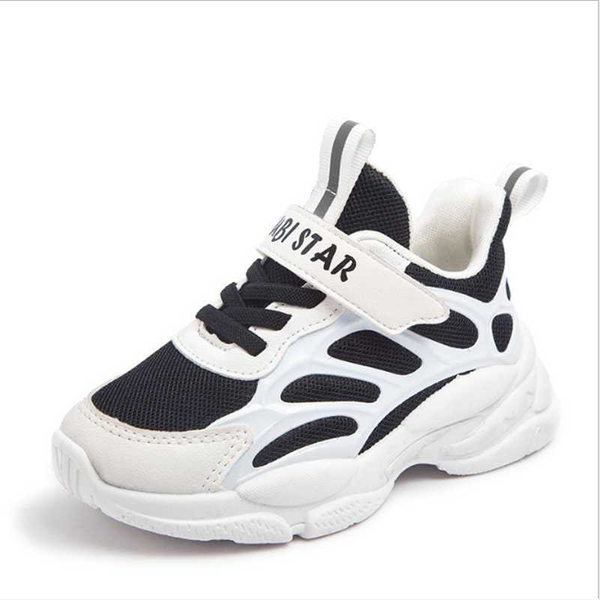 

children running shoes girls boys fashion sneakers lightweight sport shoes mesh breathable soft kids casual tennis, Black