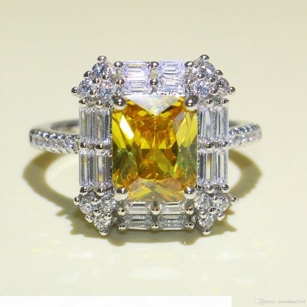 

l victoria wieck stunning handmade luxury jewelry 925 sterling silver t princess cut gold z cz diamond women wedding band ring for, Slivery;golden