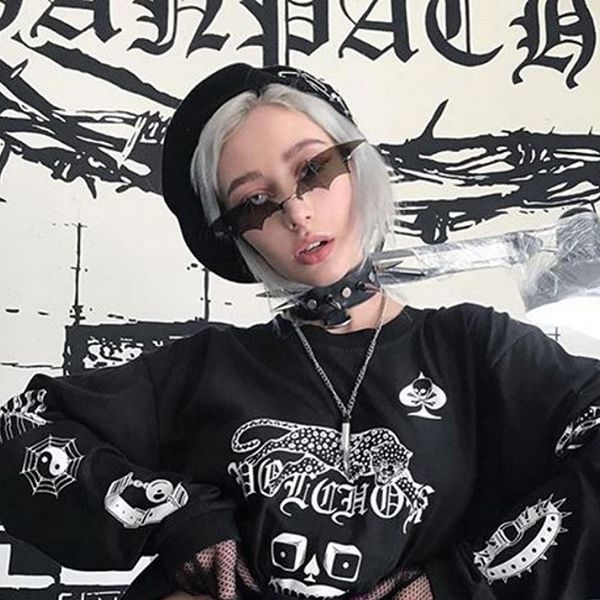 

fashion bat sunglasses women men rimless mirror sun glasses rectangle vintage superhero sun glasses uv400, White;black