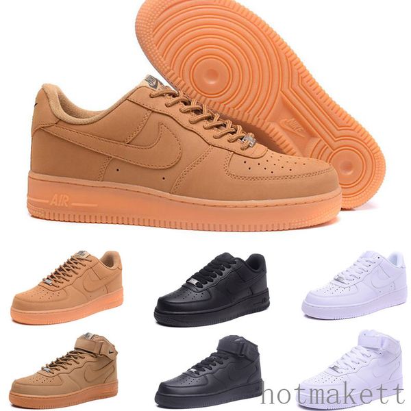 

wholesale 10x forces low airs cushion 1 one running shoes for men the pure white sports trainer women designers shoes us5.5-1 g55-e, Black