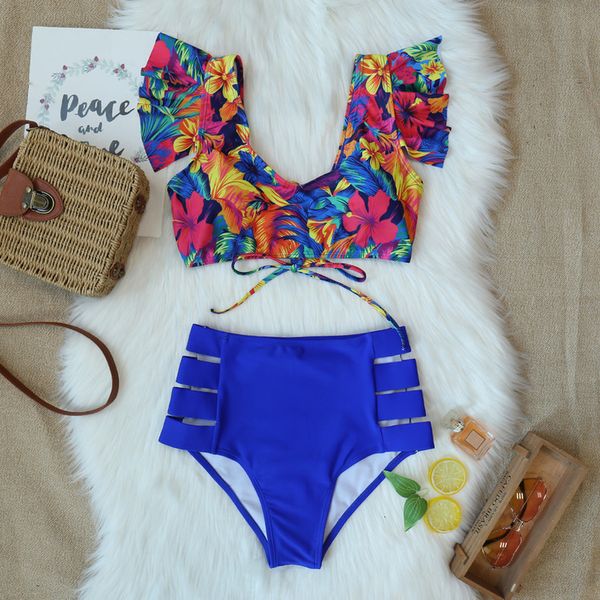 

women bikini set 2020 new push up ruffles padded swimwear bikini women bathing suit beachwear swimming suit, White;black