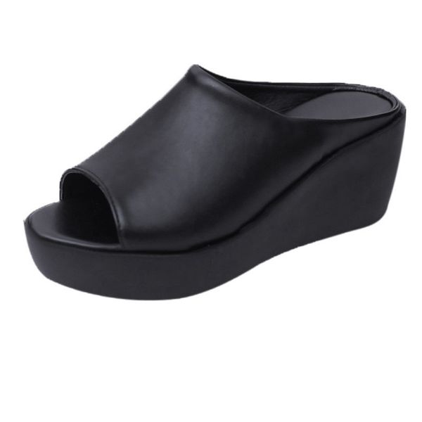 

sagace women shoes summer slippers beach fish mouth indoor & outdoor sandals beach non-slip shoes zapatos de mujer, Black