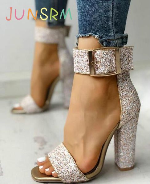 

junsrm fashion ladies high heels zapatos mujer pumps women shoelss woman party ankle strap chaussures femme pump summer sanda, Black