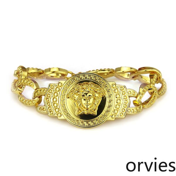 

european and american hip hop head bracelet personality trend men's accessories bracelet hiphop new jewelry, Black