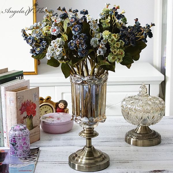 

2 branches artificial mini rose flores artificiales diy wedding home garden decoration handmake fake flowers rose wall suppliers