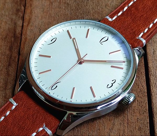 

40.5mm white /blue sterile dial japanese vh31a quartz movement pilot men's watch quartz watch gr103-20, Slivery;brown