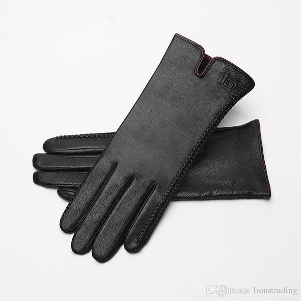 

wholsale woman fashion design dp05 gloves winter drive traving warm inside woman leather five fingers gloves, Blue;gray