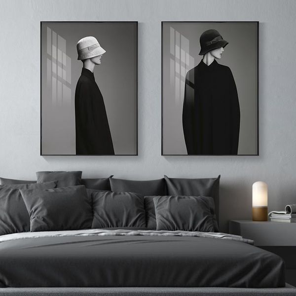 

Minimalist Black Modern Nordic Figure Paintings Wall Art Poster and Prints Decora Pictures for Living Room Coffee Cuadros Decora