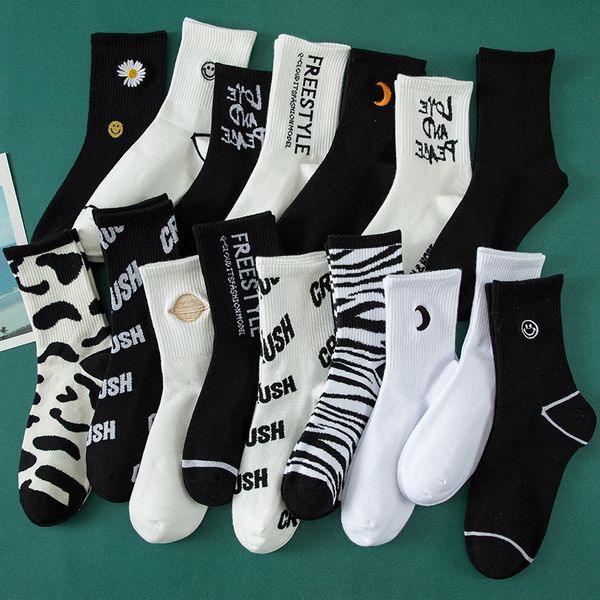 

9ytbl black and white children's ins fashion online red personalized fashion couple couple socks silk stockings silk stockings socks me, Pink;yellow