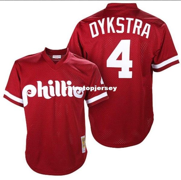 

new mitchell & ness 1991 #4 dykstra batting practice mesh jersey throwbacks mens stitched baseball jerseys, Gray