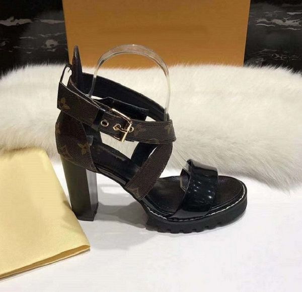 

classics designer women's slippers fashion beach thick bottom slippers luxury alphabet lady sandals leather high heel shoes shoe10 l07, Black