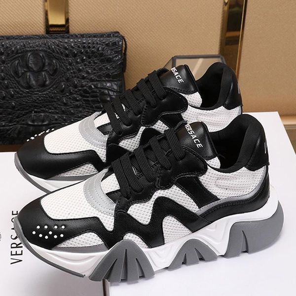 

drop ship mens shoes outdoor walking vintage sports footwears squalo sneakers low lace -up casual men shoes herren luxus marken schuhe, Black
