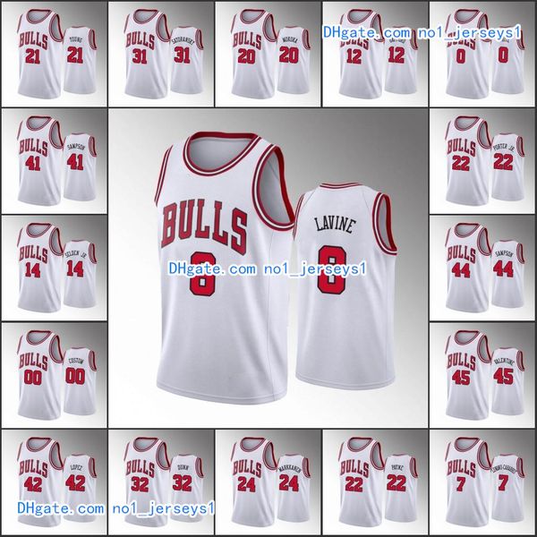 

chicago bulls men zach lavine lauri markkanen coby white wendell carter jr. wihte nba association custom jersey, Black