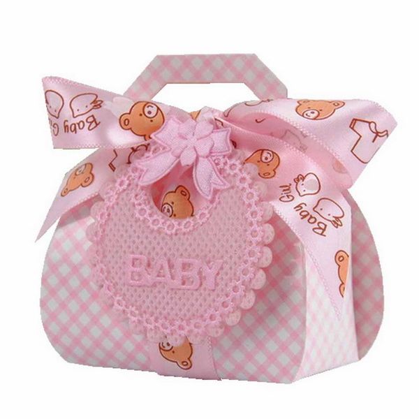 

12шт розовый синий baby girl boy paper gift box party baby shower candy box бутылочка для кормления birthday party украшения дети