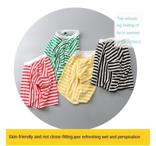 

2020 summer t-shirt wear children's clothing children's stitching striped short sleeve duo duo ma same t-shirt, Blue