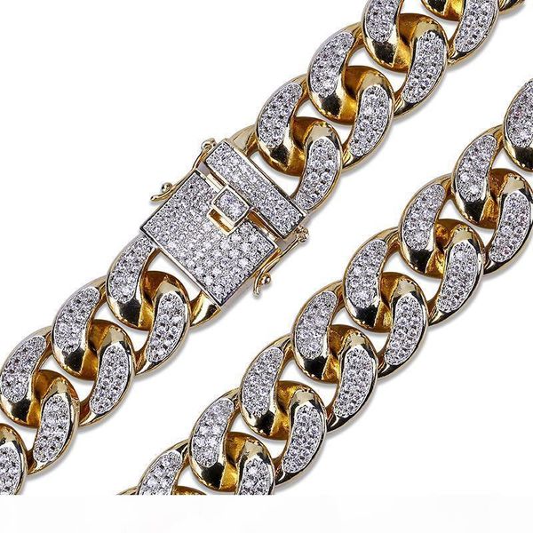 

iced out man подвеска hip hop золотая цепочка для человека мужских ювелирных изделий ожерелья из высококачественных нержавеющей стали с цирк, Silver
