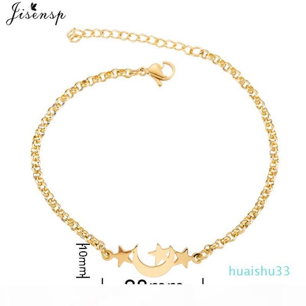 

designer- star moon bracelets for women space planet jewelry stainless steel chain charm friendship bracelet femme bijoux gifts, Black