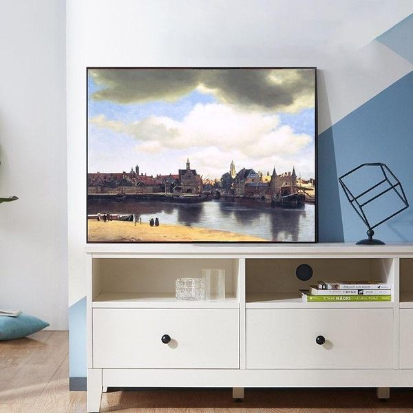 

canvas artwork posters prints classic famous oil painting delft scenery by vermeer modern wall art picture for living room home decoration