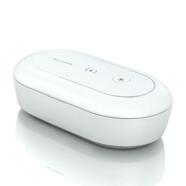 

multifunctional uv disinfection box mobile phone wireless charger sterilizer jewelry sterilization ozone + uv disinfection