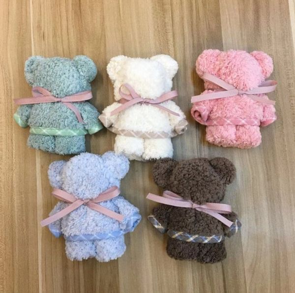 

the latest model of 30x30cm size, coral velvet material, children's special bear towel gift hand towel