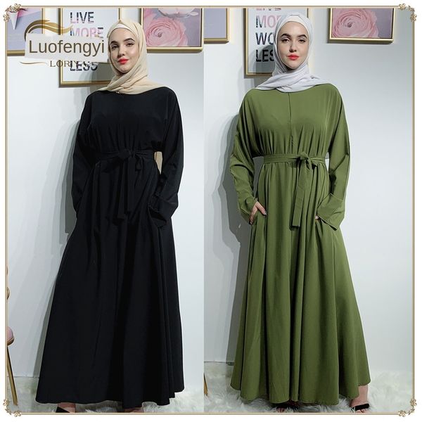 

2019 fashion solid color classic muslim simple dress nursing dress nursing clothes lr257, Black;gray