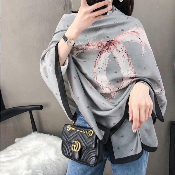 

2020 winter luxury 100% cashmere scarf men and women designer classic big plaid scarves pashmina infinity scarfs, Blue;gray