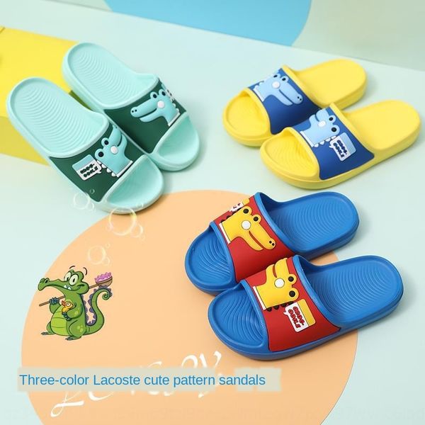 

2020 new children children children' cartoon dinosaur home anti-skid indoor bathroom men' slippers children' slippers, Black;grey
