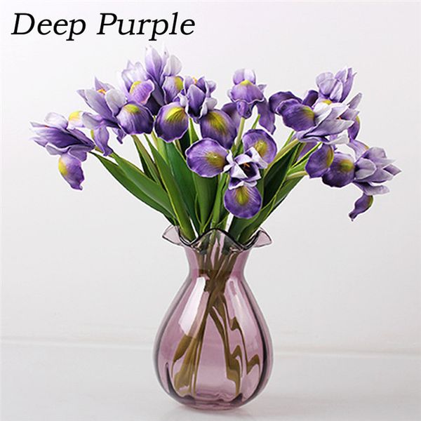 

2pcs искусственные цветы для свадьбы искусственных украшений real сенсорного iris фиктивных цветов домашнего украшение партии supplies 35сма