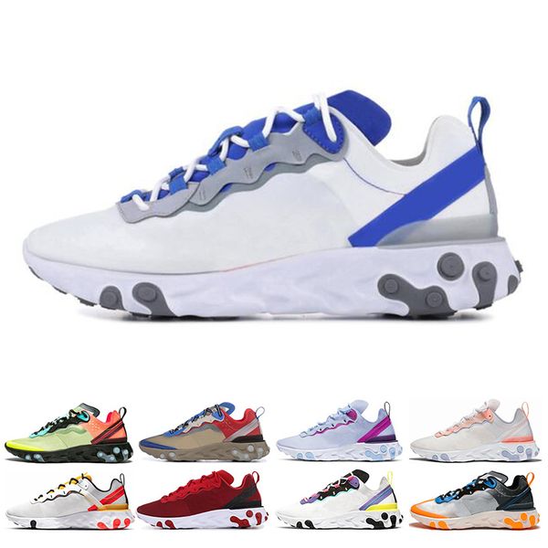 

react element 87 55 men women running shoes tour yellow triple black white solar red sports sneakers shoes size 36-45