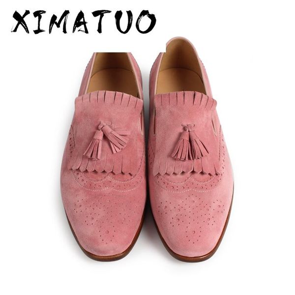 

2020 handmade fashion casual flat men's suede loafer shoes handmade mans footwear slip-on zapatos de hombre, Black