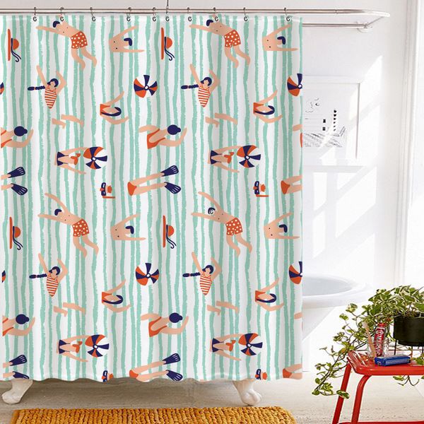 

bathroom sets shower curtain set swimming ins creative cartoon bathroom shower curtain waterproof quick-drying bathroom shower shade partiti