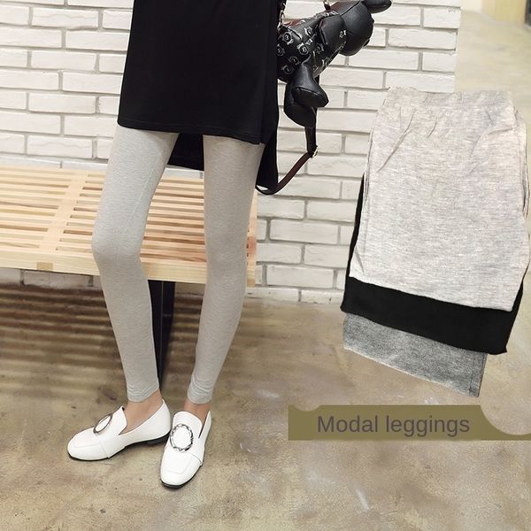 

new korean modal candy-colored outdoor leggings tight pants candy tight pants women's slim fit large size leggings, Black;white