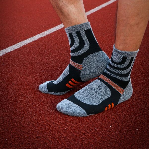 

socks cotton foot outdoor sports square hiking foot brushed thickened men's outdoor sports socks, Black