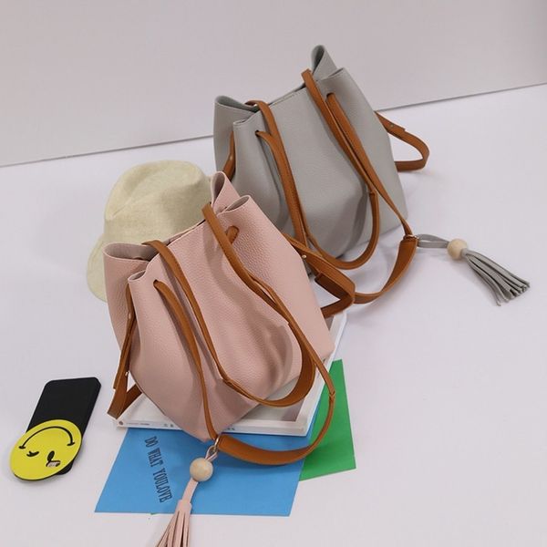 

fashion women bucket bag shoulder bag with wooden beads fashion buckets messenger crossbody bags summer beach bag bolsa feminina 5$