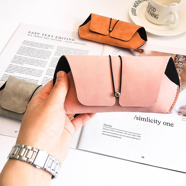 

pink soft bag texture portable case case frosted leather glasses box fashion sun glasses special box, Blue
