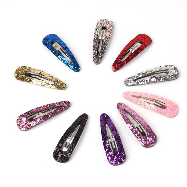 

children's water drops flash powder bb sequins sequins side clip scallion powder bangs clip girls new year fashion hair accessories, Slivery;white