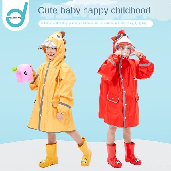 

raincoat female boy's raincoat kindergarten children's baby primary and middle school children's students with schoolbag scho, Red;brown