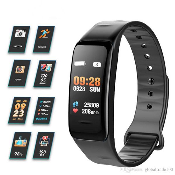 

Smart Bracelet C1s Dynamic Color Screen Waterproof Wristband Heart Rate Monitor Blood Pressure Measurement Fitness Tracker Band