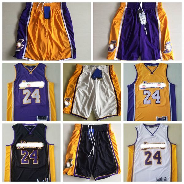 

los angeles lakers men lal mitchell & ness hardwood classics 2008-09 swingman jersey basketball shorts gold, Black;red