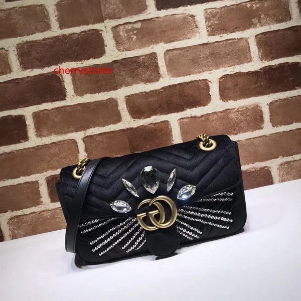 

2020 brand design letter diamond heart handbag v-shaped velvet shoulder bag women genuine leather 443497 crossbody bag