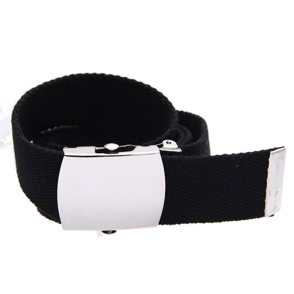 

black canvas belt buckle belt closure, Black;brown