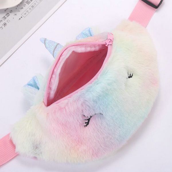 

2016 cute unicorn female waist bag kids fanny pack cartoon plush women belt bag fashion travel phone pouch chest bag product image bxrmo